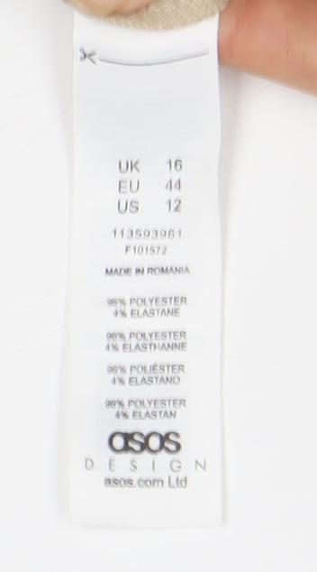 Womens UK Size UK 16 ASOS Regular Fit Business Casual Beige Trousers