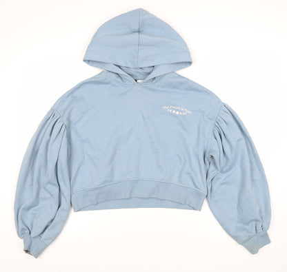 H&M Women's Blue 2XS Pullover Hoodie with Celestial Print