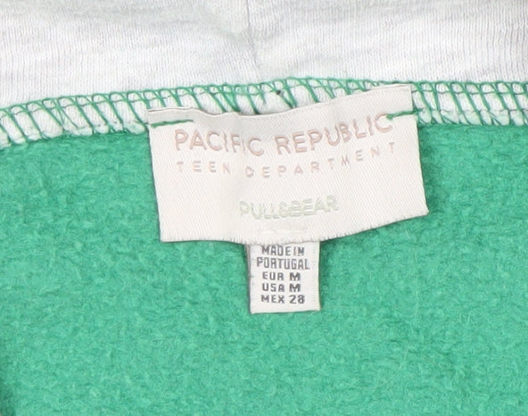 Teens UK Size M Pull&Bear Green Pullover Hoodie
