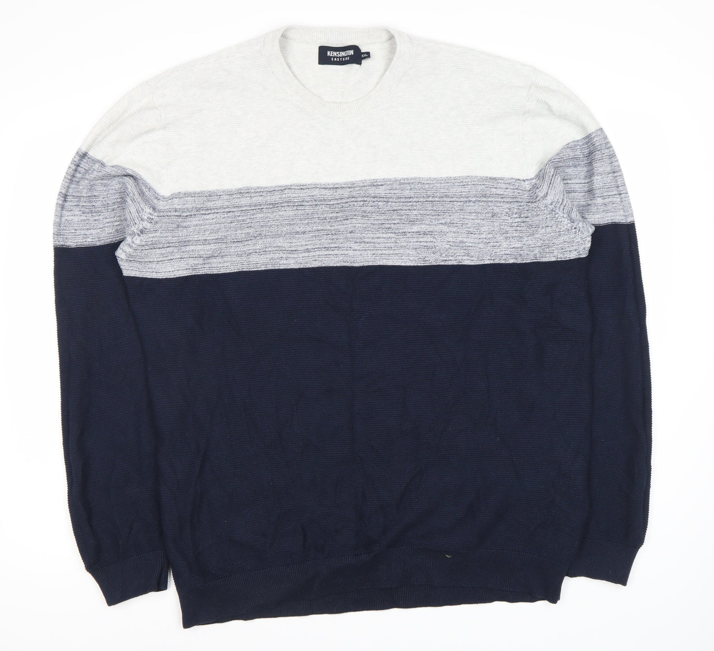 Kensington Eastside Men's Blue Grey Pullover Jumper 2XL