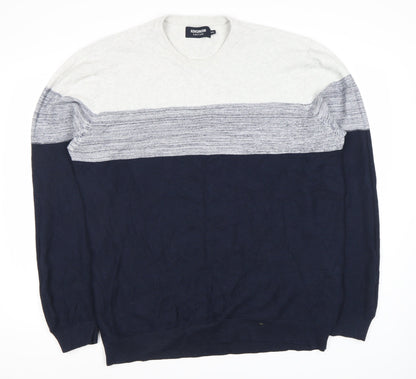 Kensington Eastside Men's Blue Grey Pullover Jumper 2XL