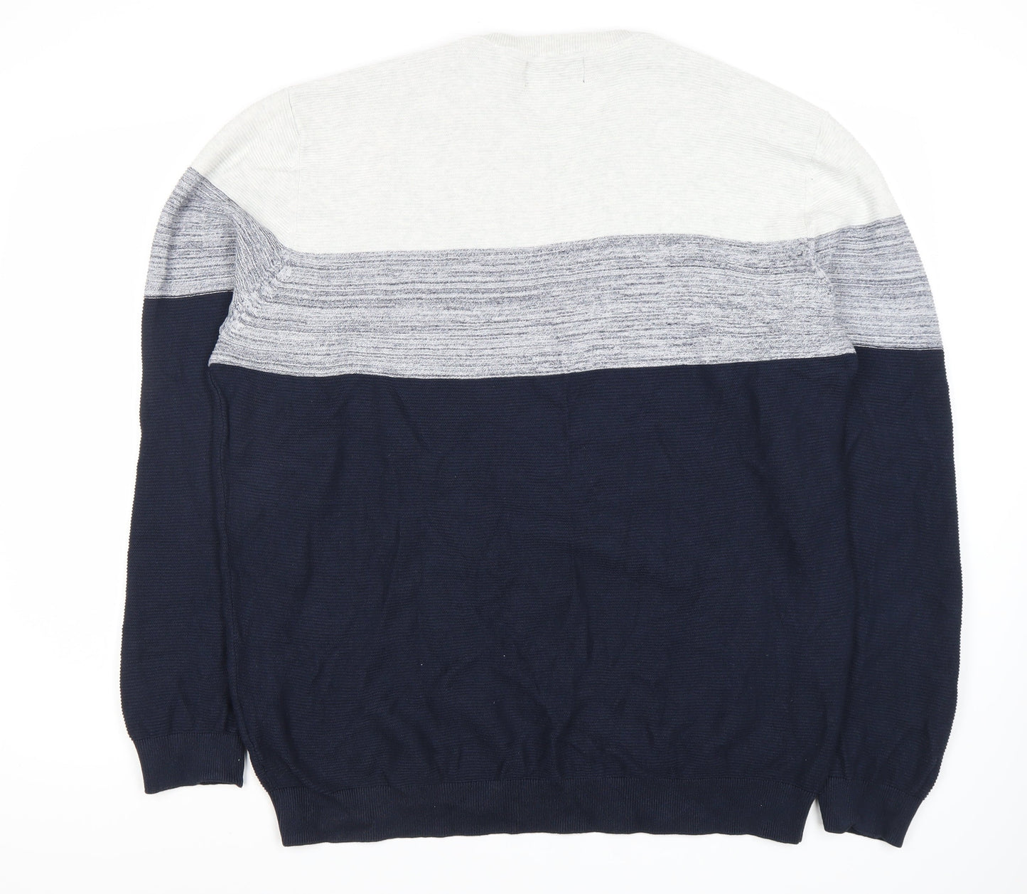 Kensington Eastside Men's Blue Grey Pullover Jumper 2XL