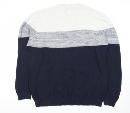 Kensington Eastside Men's Blue Grey Pullover Jumper 2XL