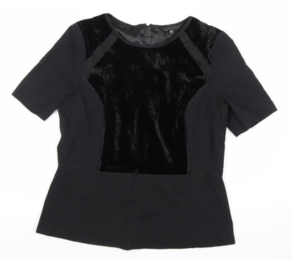Marks and Spencer Black Women's Short Sleeve Top, Size 16