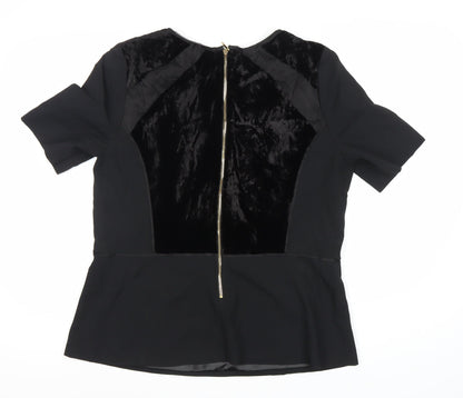 Marks and Spencer Black Women's Short Sleeve Top, Size 16
