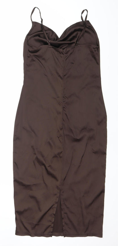 Parisian Women's Brown Slip Dress, Size 10-12, Jersey Fabric