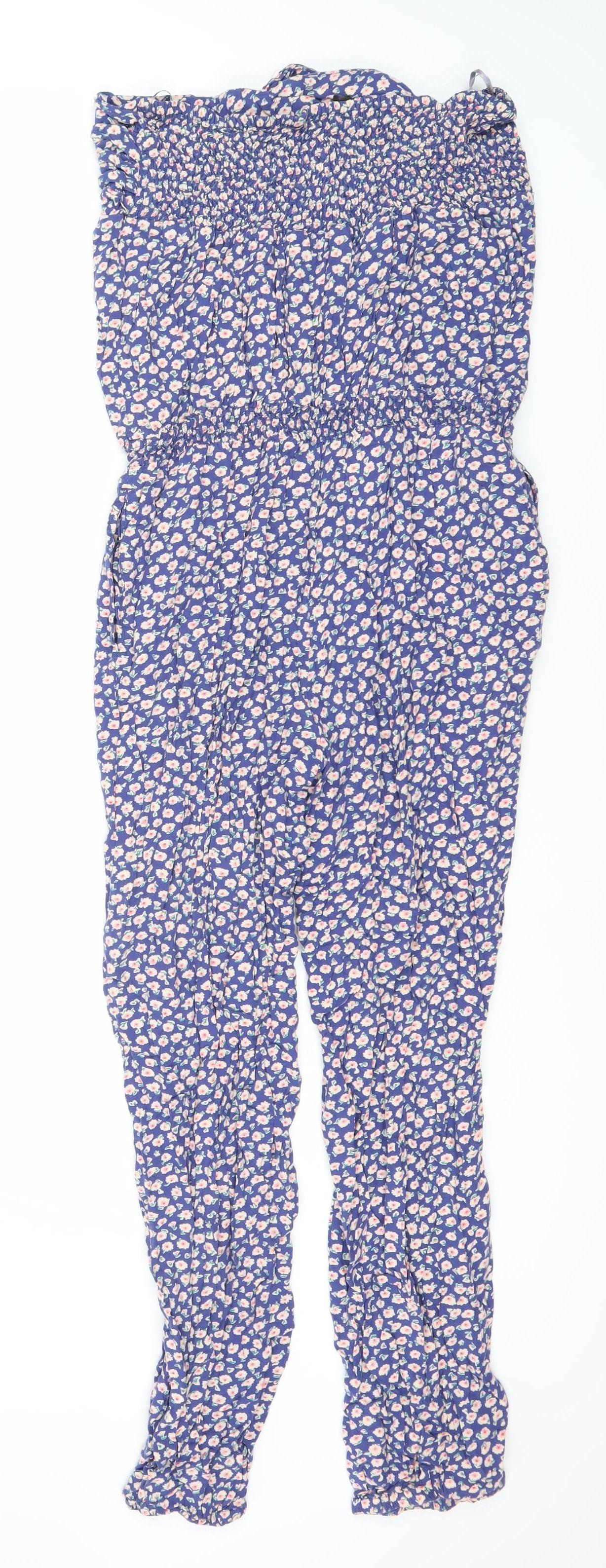 Accessorize Women's Blue Floral Jumpsuit, Size S