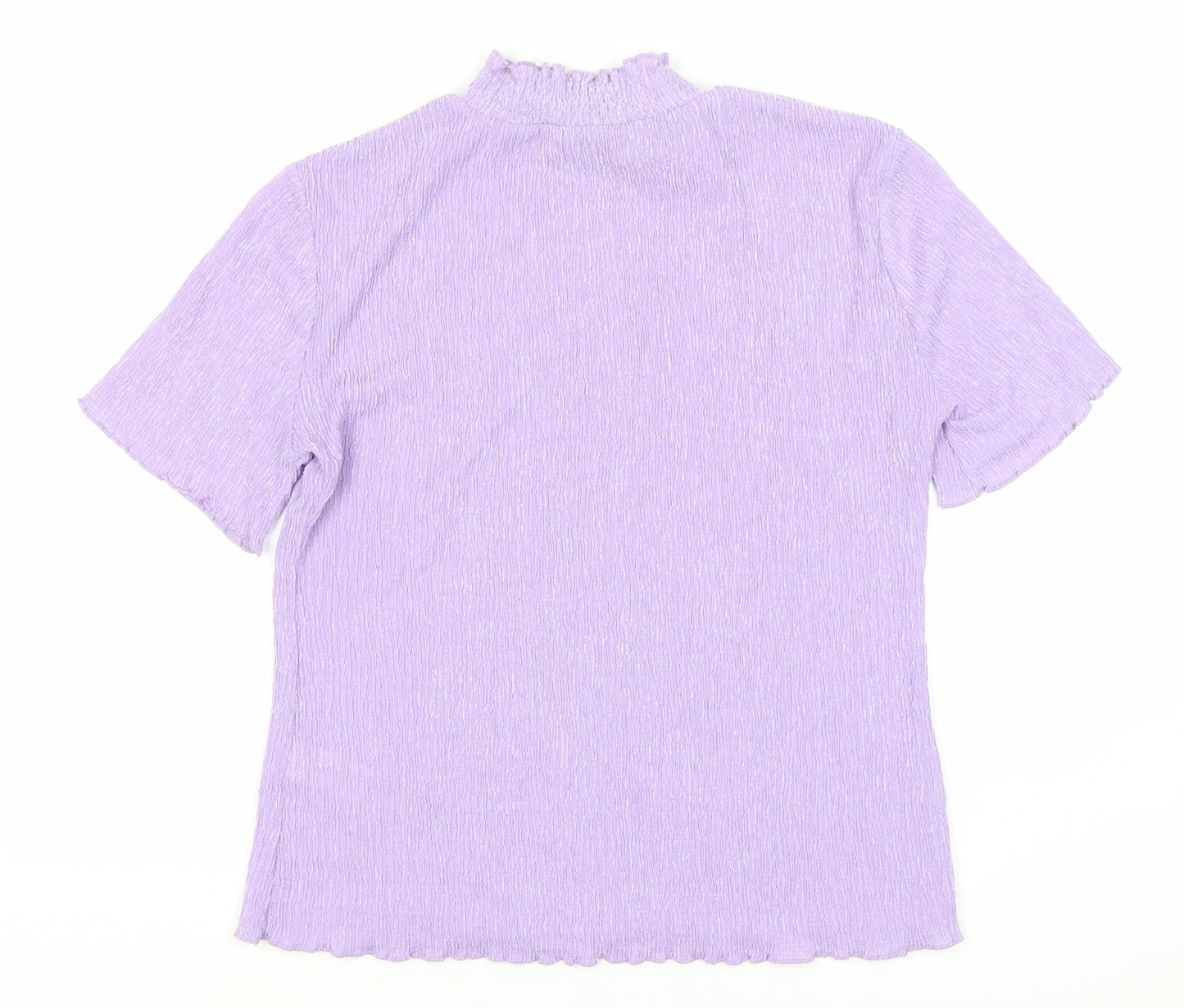 Marks and Spencer Purple Women's High Neck T-Shirt, Size 10