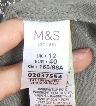 Womens UK Size 12 Marks and Spencer Green  T-Shirt