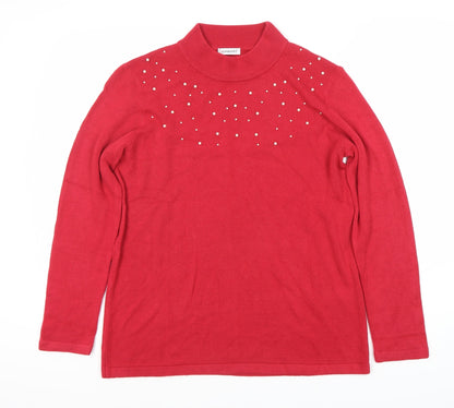 Womens UK Size M Damart Red Pullover Jumper
