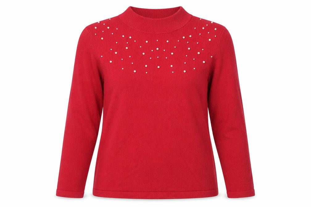 Womens UK Size M Damart Red Pullover Jumper