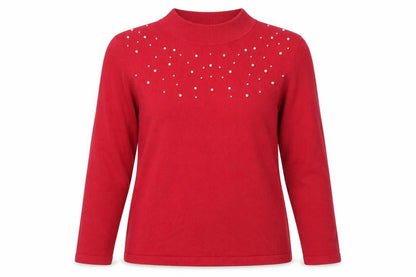 Womens UK Size M Damart Red Pullover Jumper