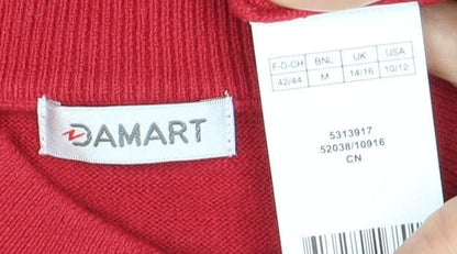 Womens UK Size M Damart Red Pullover Jumper