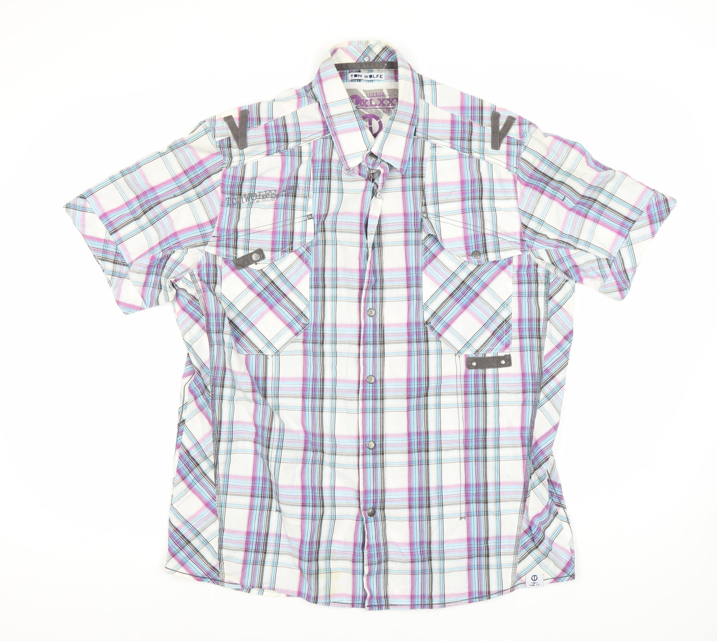 Tom Wolfe Men's Multicoloured Plaid Shirt, Size L