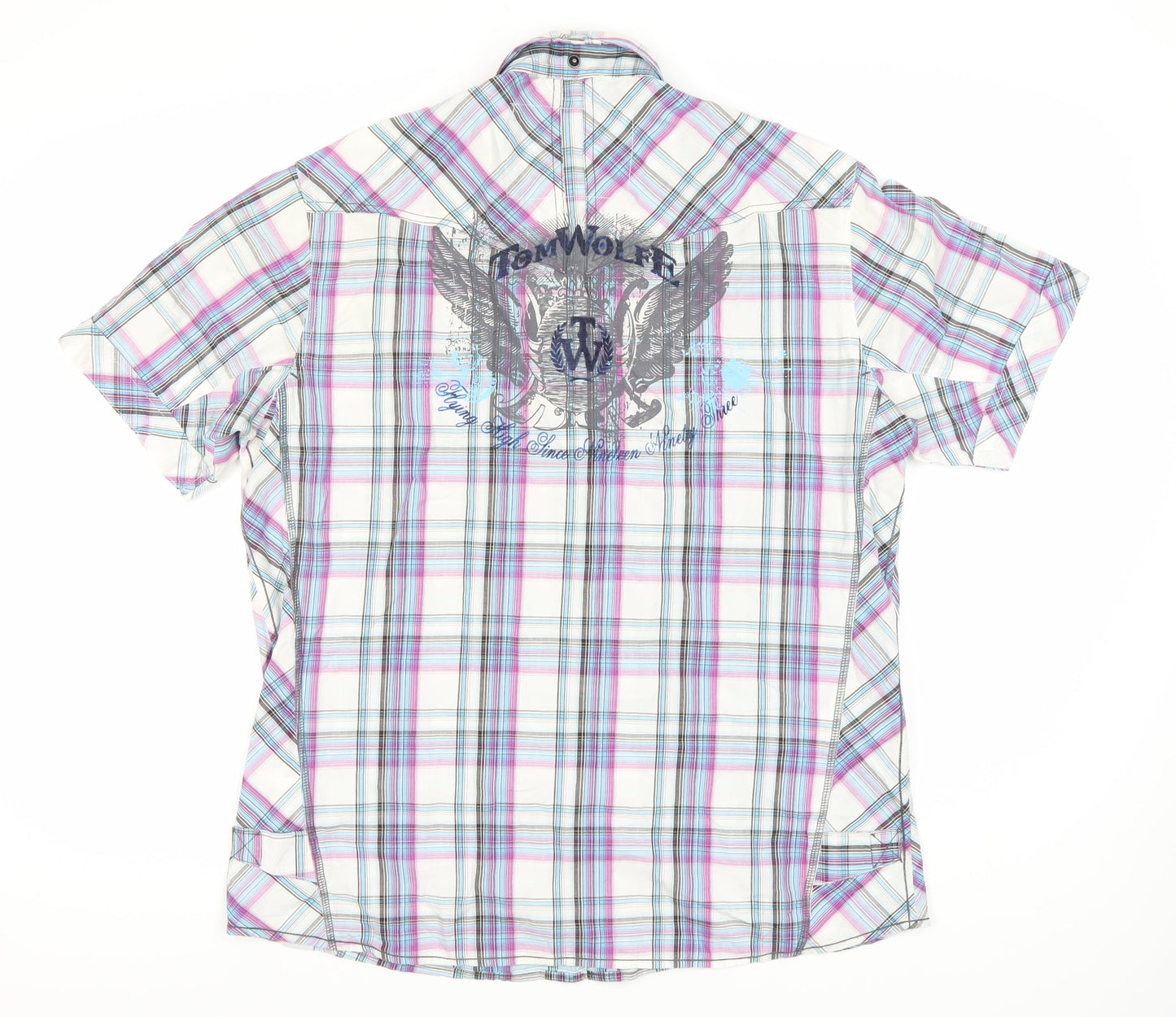 Tom Wolfe Men's Multicoloured Plaid Shirt, Size L
