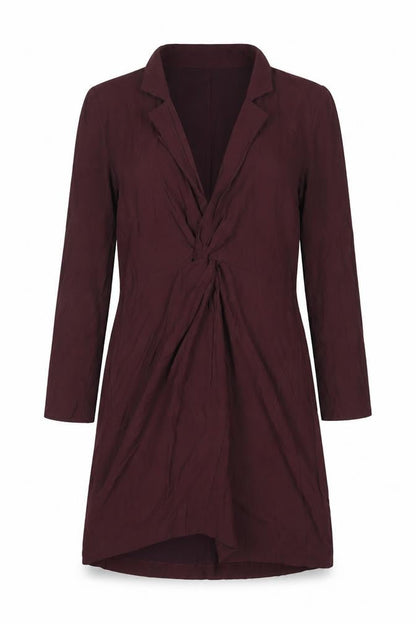 Zara Women Purple Collared Long Sleeve Dress, Size 8