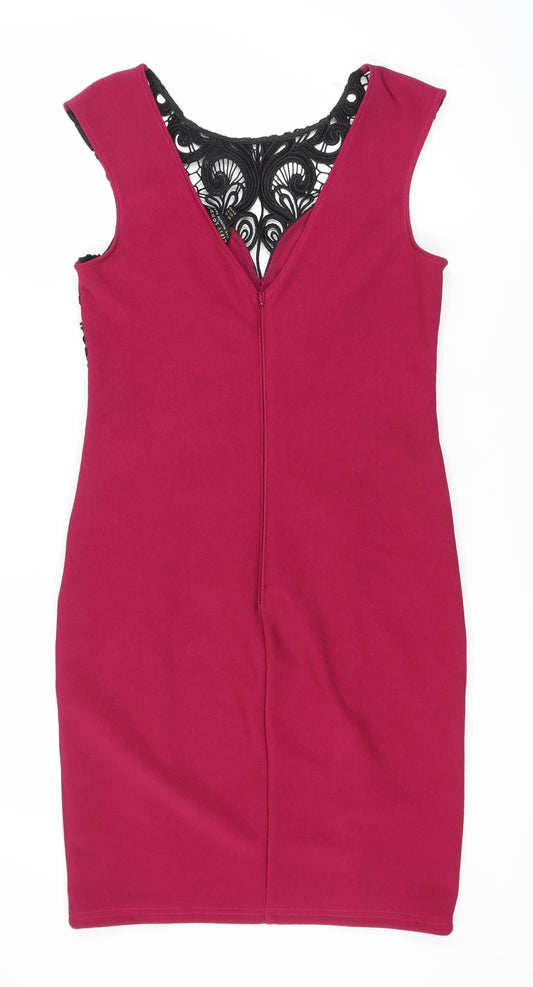 Lipsy London Women's Pink Bodycon Party Dress Size 12