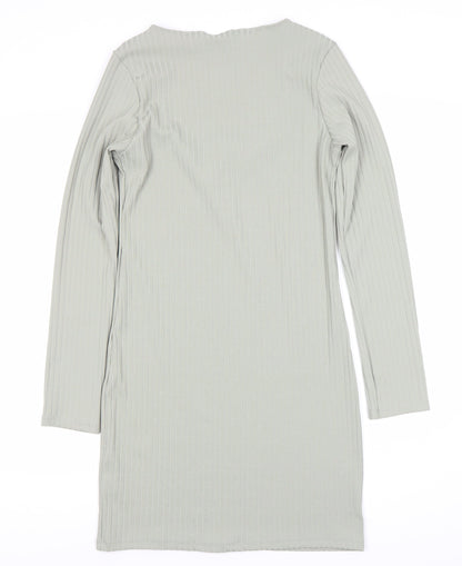 Zara Women Grey Sheath Dress, Long Sleeve Size 12