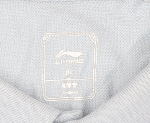 Li-Ning Men’s Grey Polo Shirt XL Button-Down