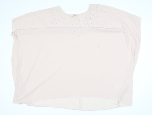 Evans Women's Beige Polyester Boat Neck Top