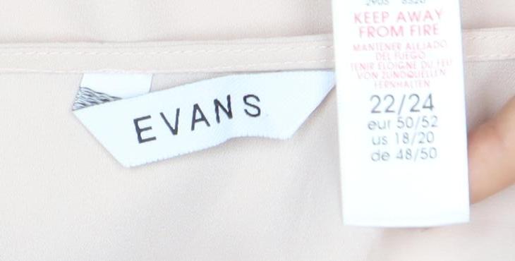 Womens UK Size 22 Evans Beige  Blouse