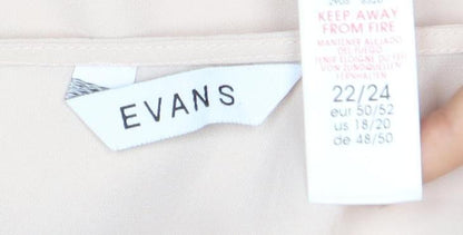 Womens UK Size 22 Evans Beige  Blouse