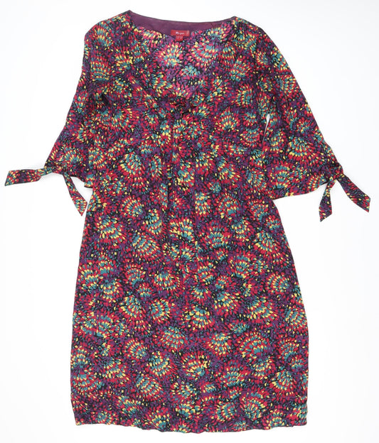 Monsoon Women's Multicoloured Wrap Dress Size 10