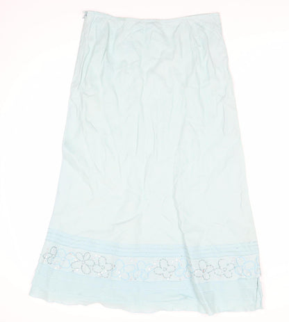 Marks and Spencer Women's Blue A-Line Long Skirt Size 10