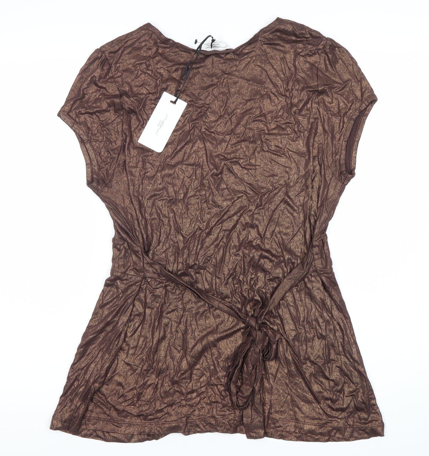 New Look Women's Brown Wrap Blouse Size 18 V-Neck