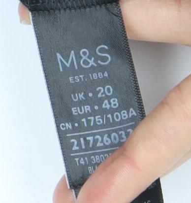 Womens UK Size 20 Marks and Spencer Black Basic Blouse