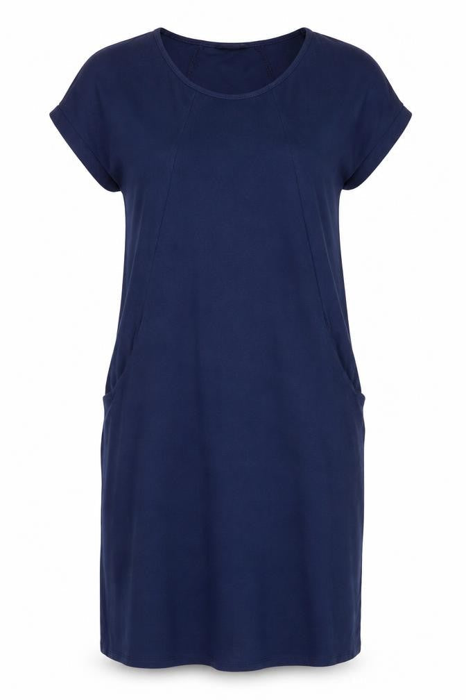 Roman Women's Blue Short Sleeve Dress Size 14