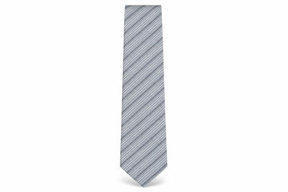 Bäumler Men's Grey Striped Silk Tie