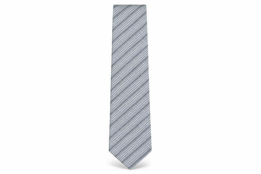 Bäumler Men's Grey Striped Silk Tie