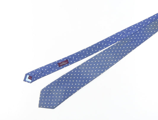 T.M.Lewin Men's Blue Silk Polka Dot Tie