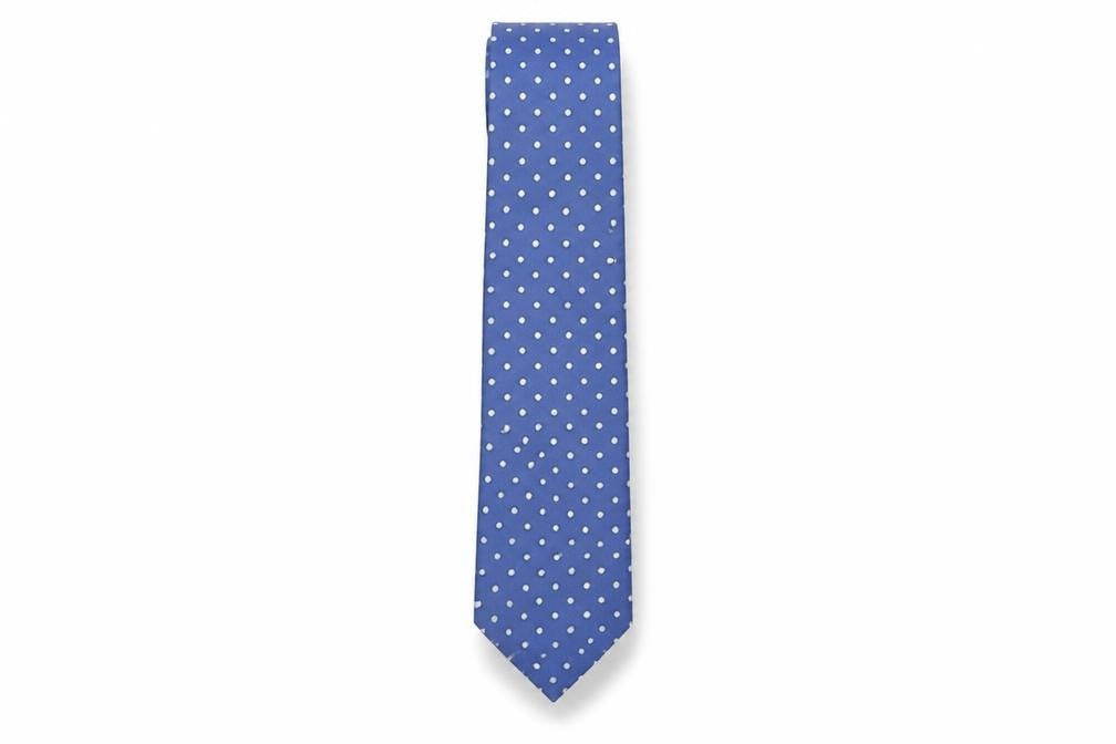 Mens T.M.Lewin Blue Polka Dot 100% Silk  Tie