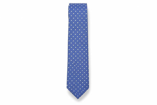 Mens T.M.Lewin Blue Polka Dot 100% Silk  Tie