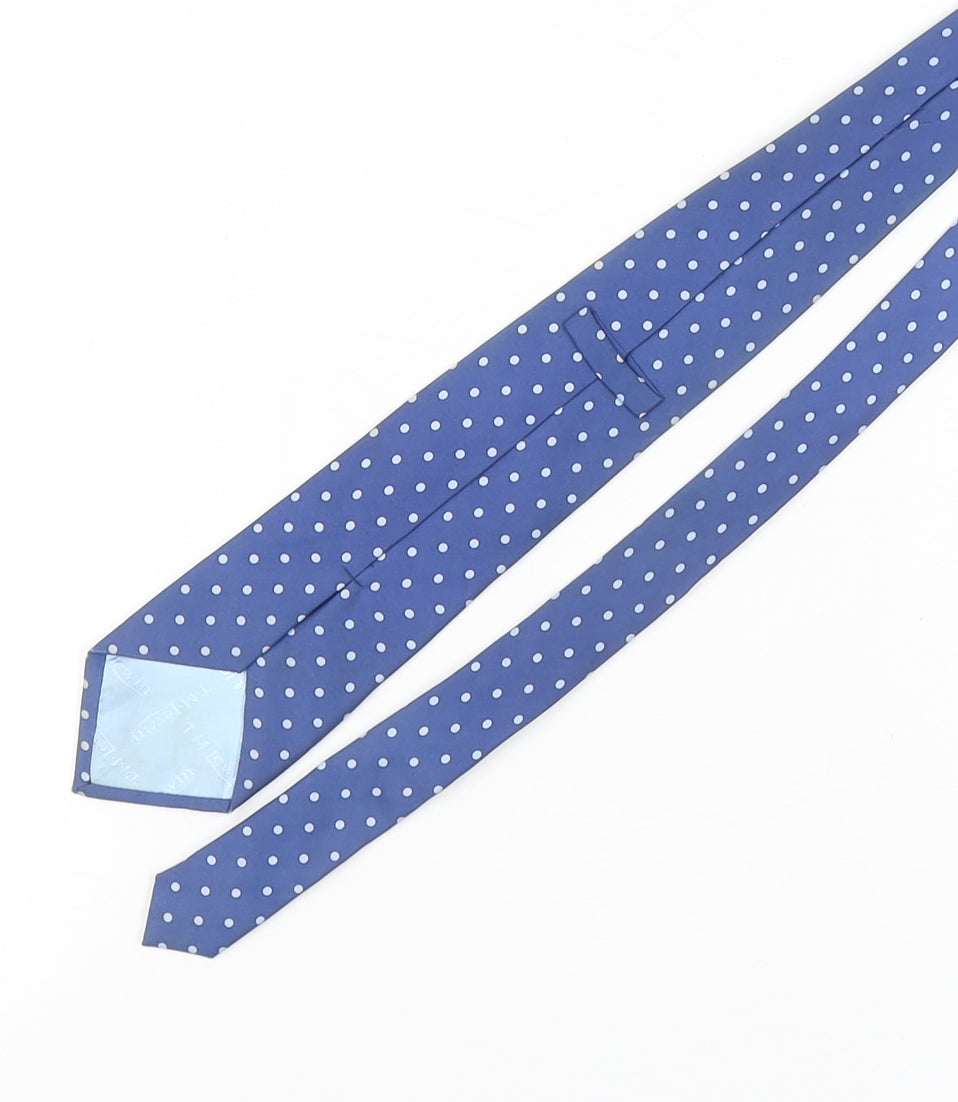 T.M.Lewin Men's Blue Silk Polka Dot Tie