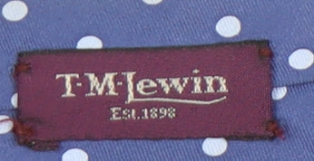 T.M.Lewin Men's Blue Silk Polka Dot Tie