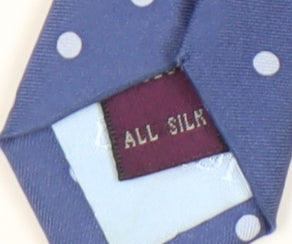 T.M.Lewin Men's Blue Silk Polka Dot Tie