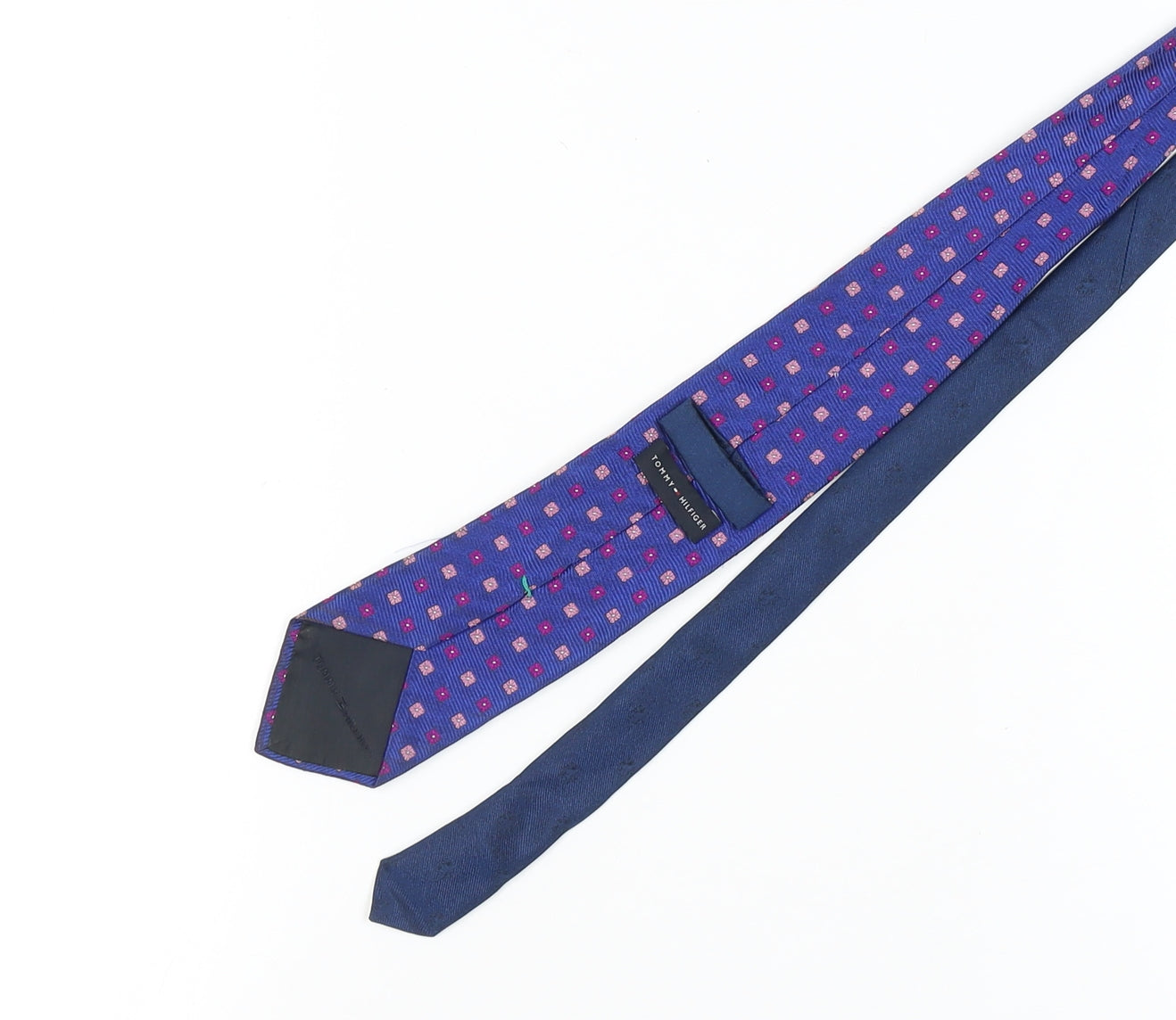 Tommy Hilfiger Men's Blue Silk Geometric Tie