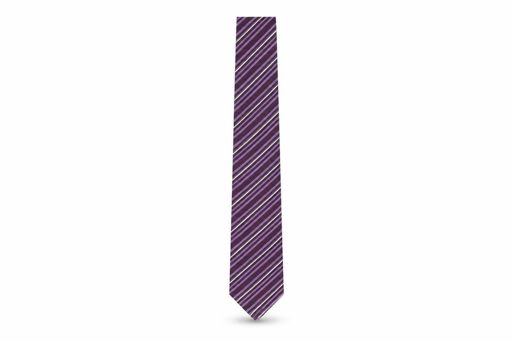 Mens HUGO BOSS Purple Striped 100% Silk  Tie