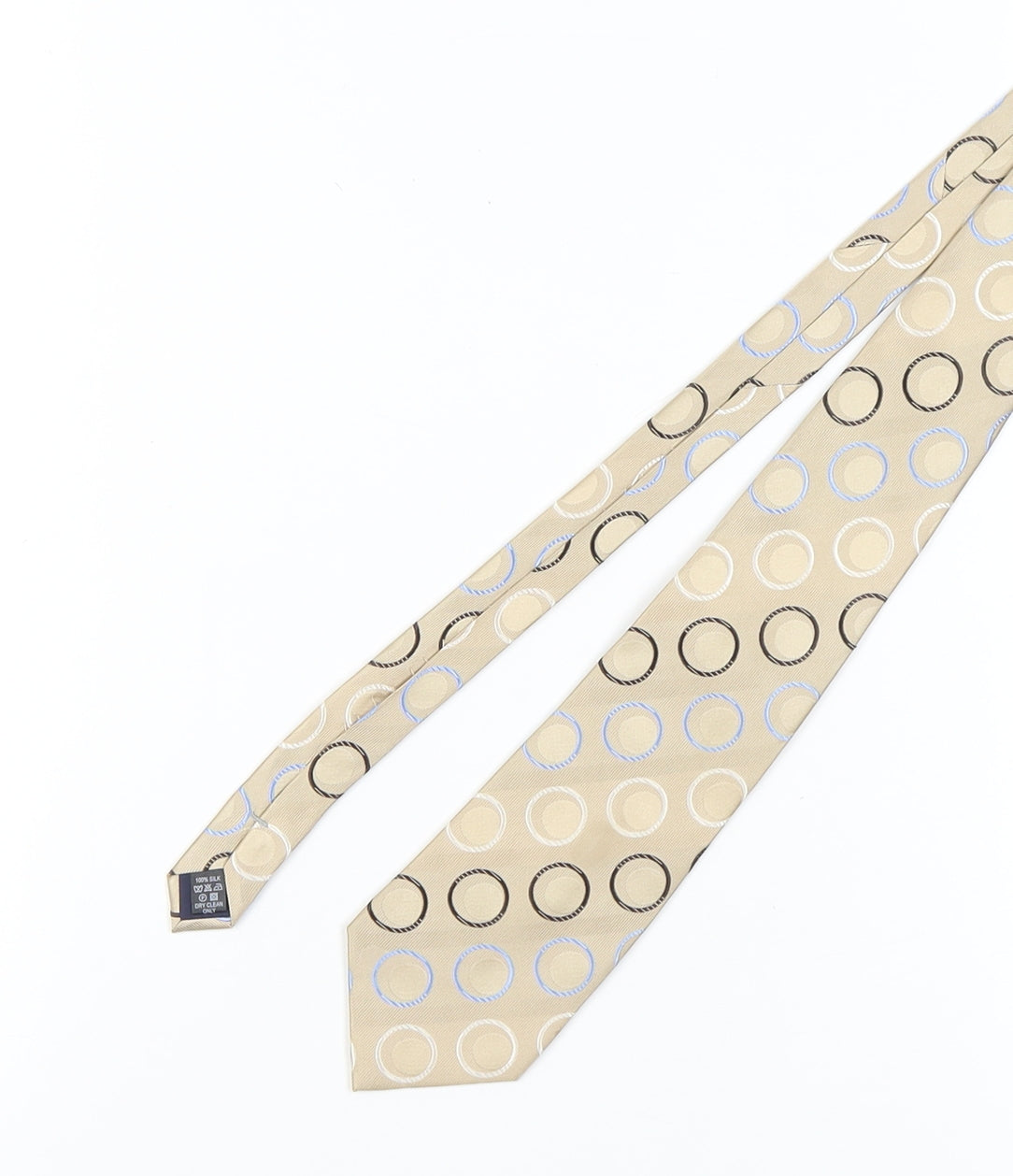You Men's Beige Geometric Silk Tie - One Size