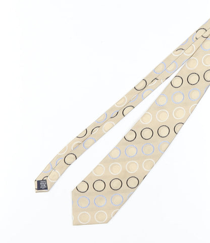 You Men's Beige Geometric Silk Tie - One Size