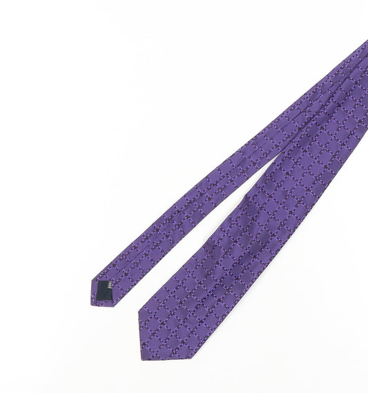 Moss Men's Purple Silk Geometric Tie