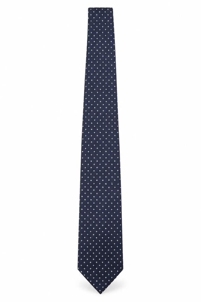 Mens Michelsons of London Blue Polka Dot 100% Polyester  Tie
