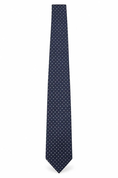Mens Michelsons of London Blue Polka Dot 100% Polyester  Tie