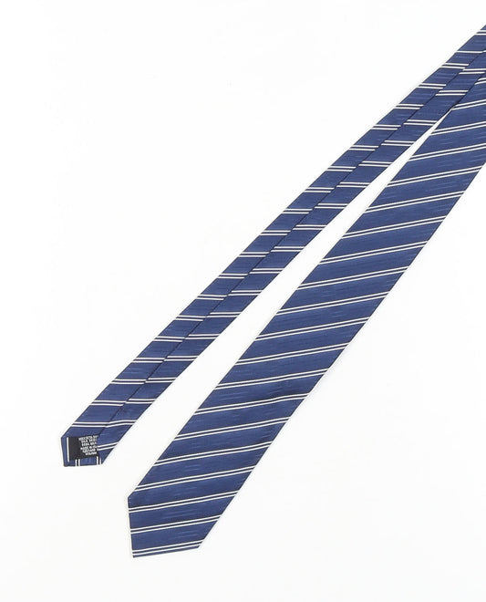 Hugo Boss Men's Blue Striped Silk Tie