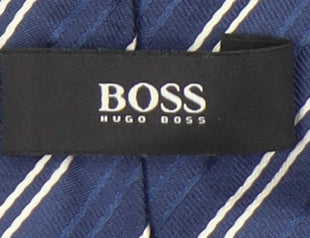 Hugo Boss Men's Blue Striped Silk Tie