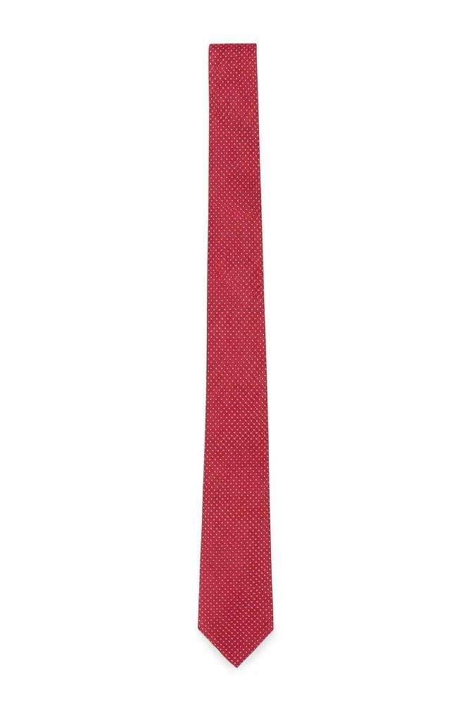 Mens Moss Esq. Red Geometric 100% Silk Slim Tie