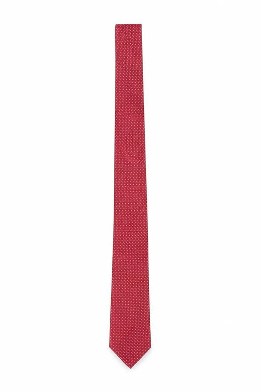 Mens Moss Esq. Red Geometric 100% Silk Slim Tie